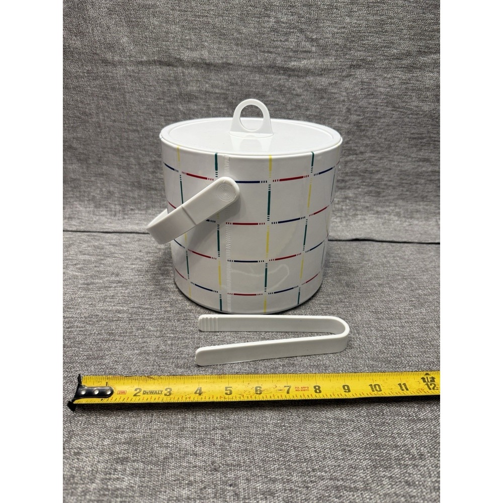 Vintage 1990s Color Block Primary Color Ice Bucket Party Grid
